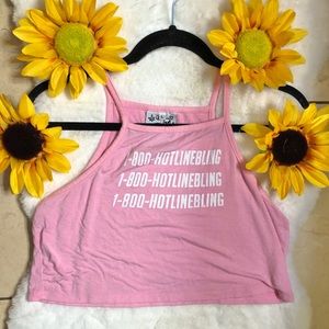 Omighty Pink Drake Hotline Bling Cropped Tank Top